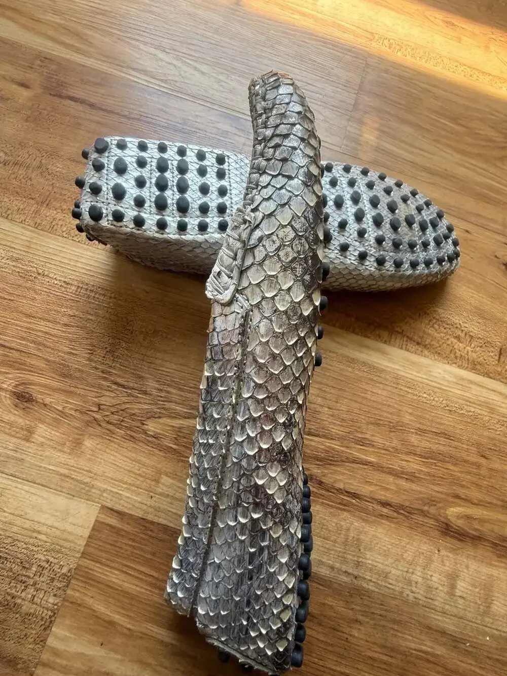 Tod's Gommino Snakeskin Penny Driving Loafers